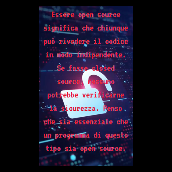 Being open source means anyone can independently review the code. If it was closed source, nobody could verify the security. I think it’s essential for a program of this nature to be open source.
